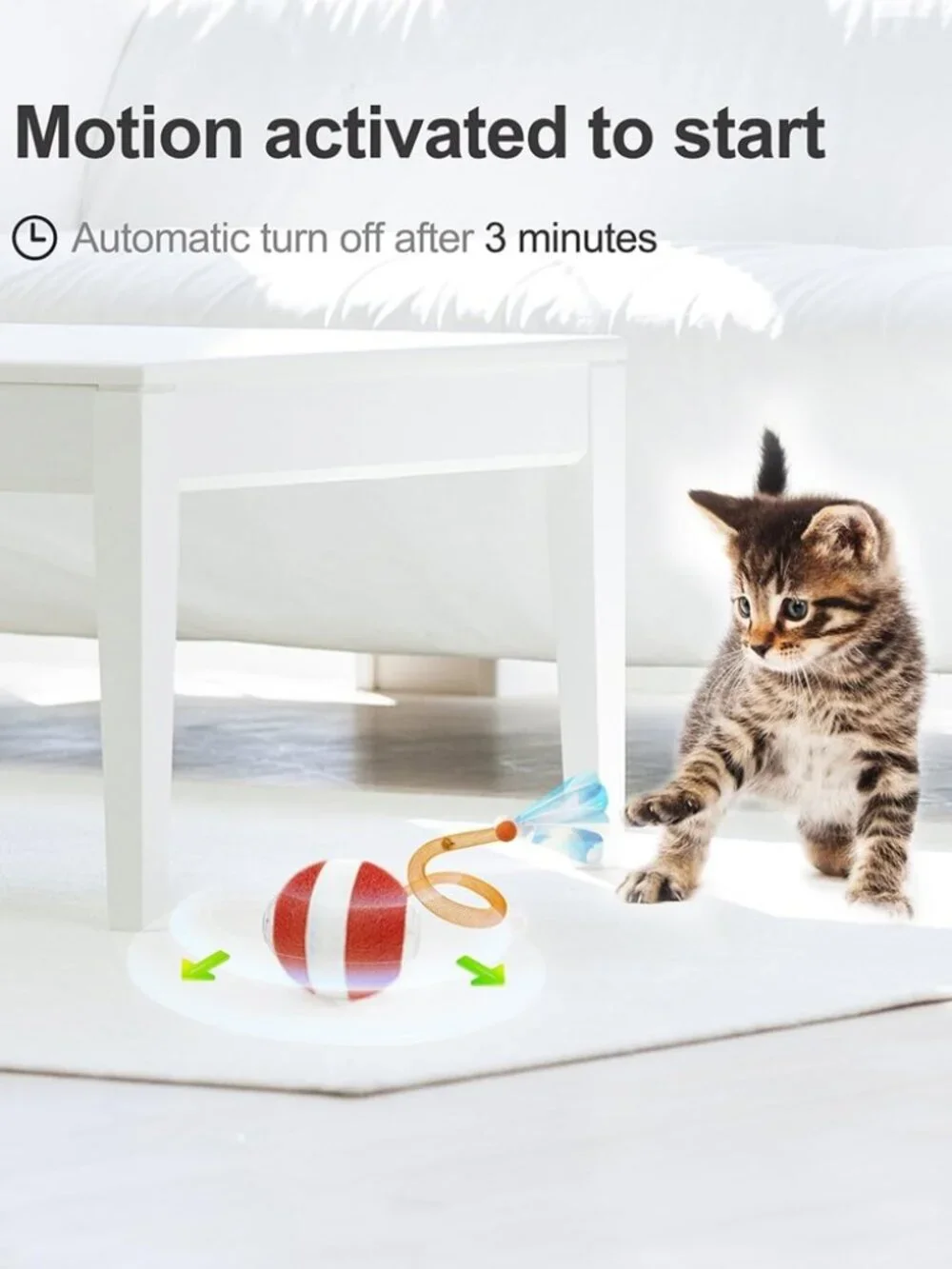 Cat Toy Bundle: Jkanti Interactive Ball & Rabbit Fur Catnip Kicker (NWT)